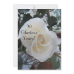90 GloriousYears!-Birthday Celebration/White Rose Invitations