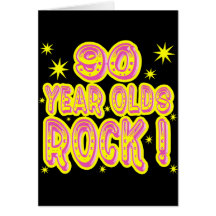 90 Year Olds Rock! (Pink) Greeting Card