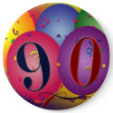 90 years!  Birthday balloon button - Customized button