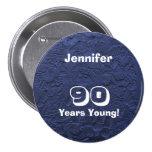 90 Years Young Blue Dolls Pin Birthday Gift