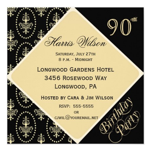 90th-99th Birthday Invitations (front side)