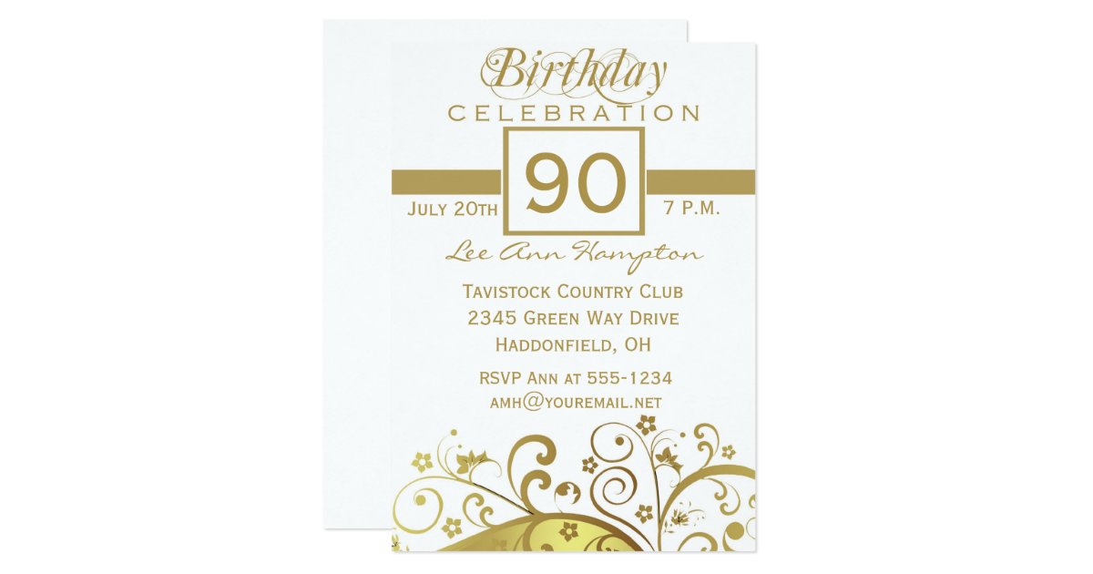 90th - 99th Birthday Party Invitations | Zazzle