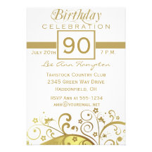 90th - 99th Birthday Party Invitations