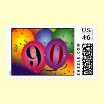 90th Birthday Balloon postage - Customized stamps