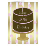 90th Birthday Card Cake in Pink