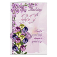 90th Birthday Card For A Special Lady