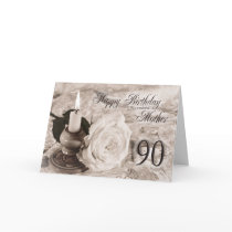 90th Birthday card for ther,The candle and rose