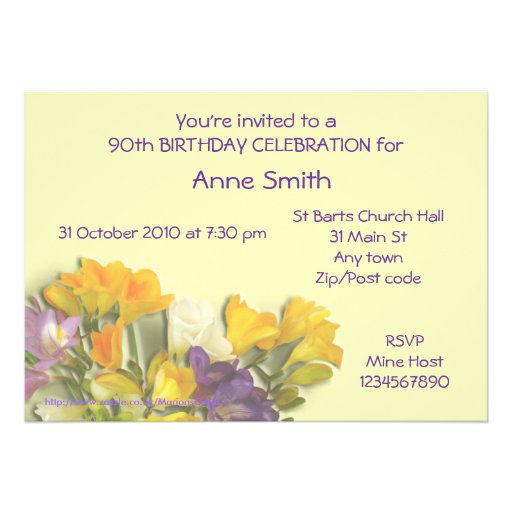 90th Birthday Celebration party invitation