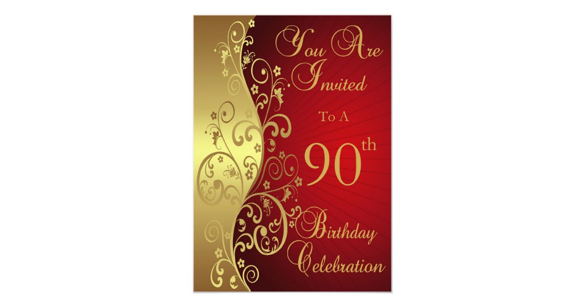 90th Birthday Celebration Personalized Invitation | Zazzle