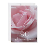 90th Birthday Celebration!-Pretty Pink Rose Invites