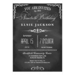 90th Birthday Chalkboard Typography Party Invite