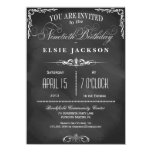 90th Birthday Chalkboard Typography Party Invite