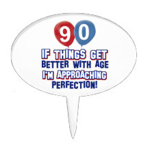 90th birthday designs cake picks