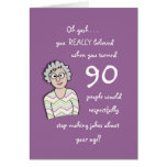 90th Birthday For Her-Funny Card