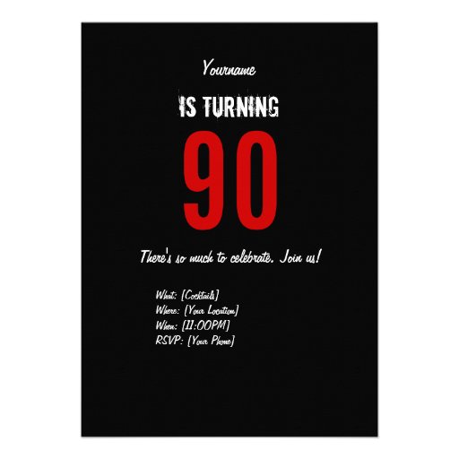 90th Birthday Hero Party Invitation