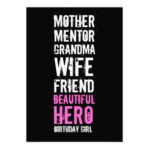 90th Birthday Invitation - Mom Beautiful Hero