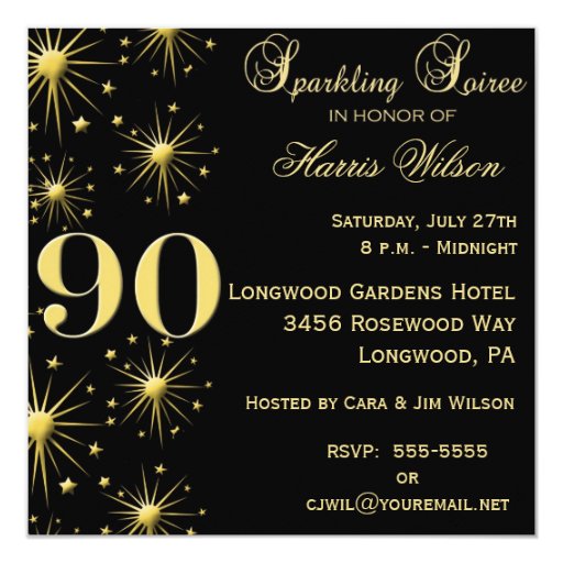 90th Birthday Invitations | Zazzle