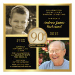 90th Birthday Invitations Then & Now 2 Photos