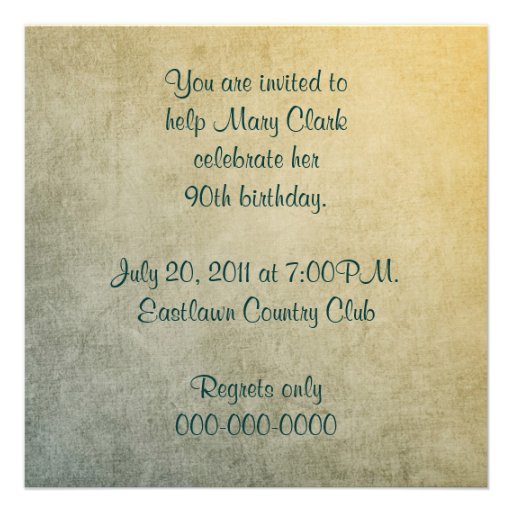 90th Birthday Invite