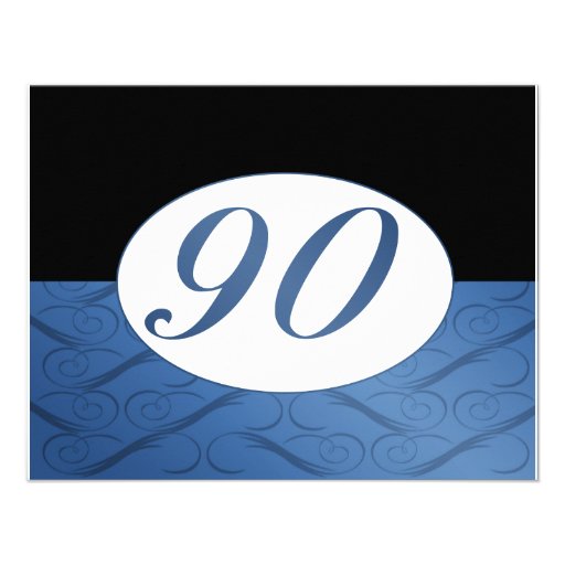 90th Birthday Invite (Blue)