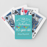 90th Birthday Most Fabulous Colorful Gem Turquoise Bicycle Playing Cards