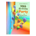 90th Birthday Party Balloon Wall Announcements
