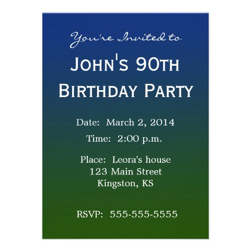 90th Birthday Party Golf invitation template