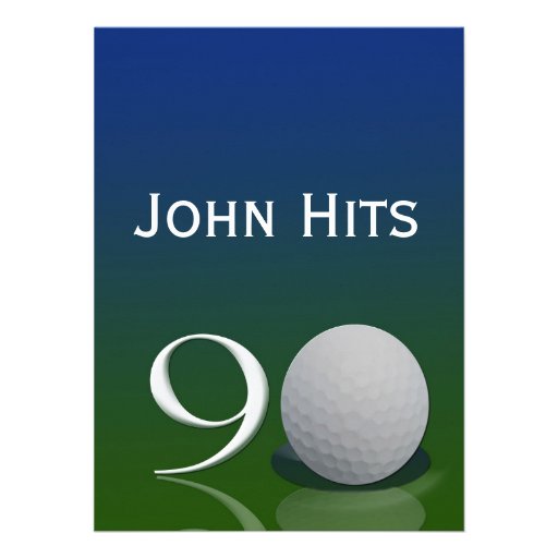 90th Birthday Party Golf invitation template