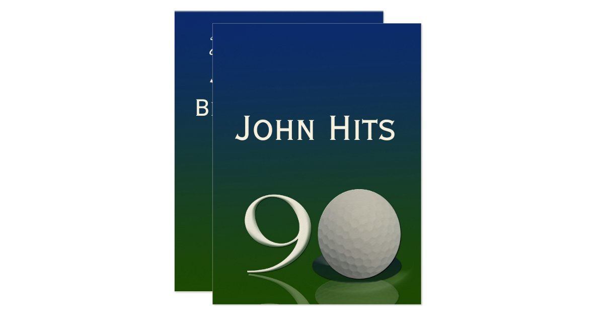 90th Birthday Party Golf invitation template | Zazzle