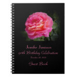 90th Birthday Party Guest Book, Pink Rose Note Book