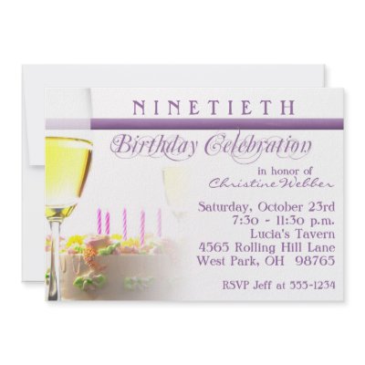 90th Birthday Party Invitation by NightSweatsDiva