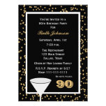 90th Birthday Party Invitation -- 90 and Confetti Custom Announcements