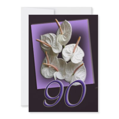 90th Birthday Party Invitation - Antheriums (10-pack)