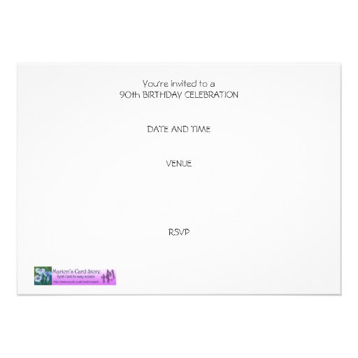 90th Birthday Party Invitation - Antheriums