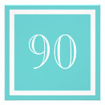 90th Birthday Party Invitation - Aqua invitations