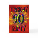 90th Birthday Party Invitation cards