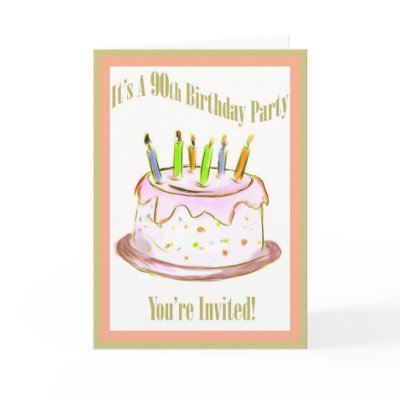 90th Birthday Party Invitation Card