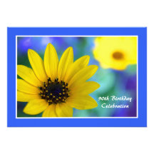 90th Birthday Party Invitation -- Sunflower