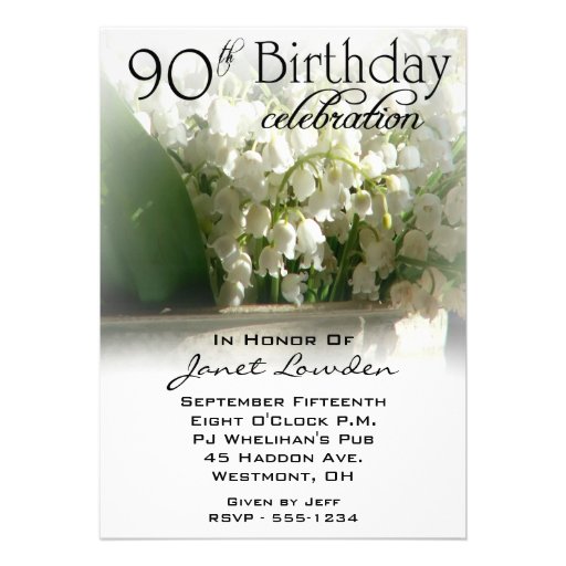 90th Birthday Party Invitations