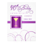 90th Birthday Party Invitations - with Monogram