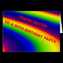 90th Birthday Party Invite Card