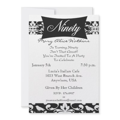 90th Birthday Party Personalized Invitation (10-pack)