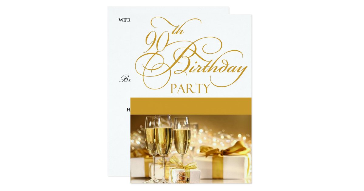 90th Birthday Party Personalized Invitation | Zazzle