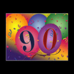 90th birthday party postcard invitation
