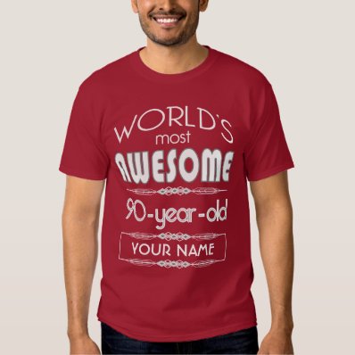 90th Birthday Worlds Best Fabulous Dark Red Maroon T-shirt