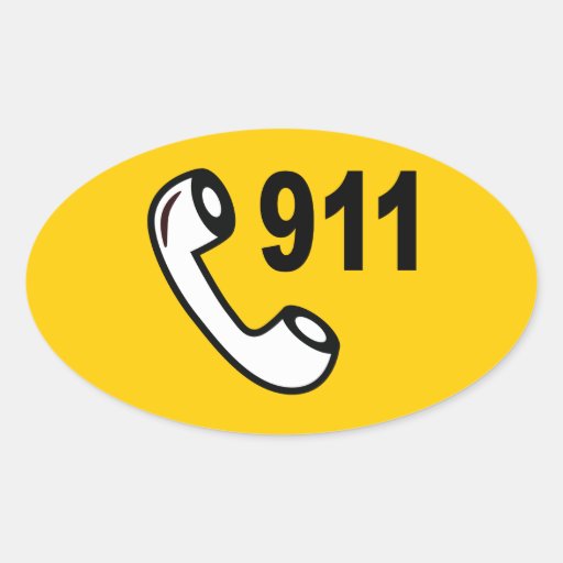 911 EMERGENCY PHONE NUMBER MEDICAL HELP SHOUTOUT STICKER