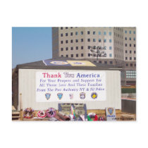 911 Ground Zero Thank You America postcards
