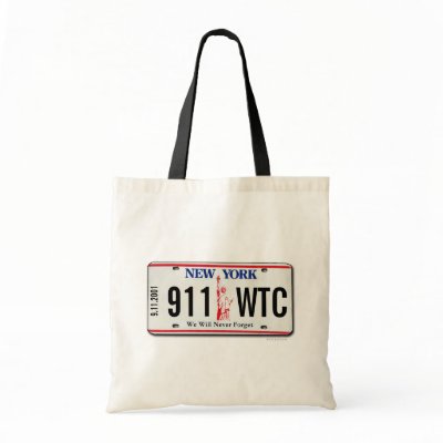 911 Memorial NY License Plate Bag by pixibition