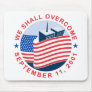 911 memorial with american flag and twin towers mousepad