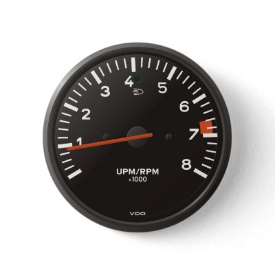911 rev counter, air-cooled rpm gauge pinback buttons by techvinci